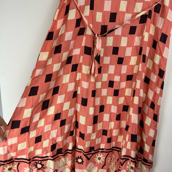 NWT O’neil Dorthie Maxi Dress Sz XS Tie Waist Peach Pink 100% Viscose - Picture 15 of 16